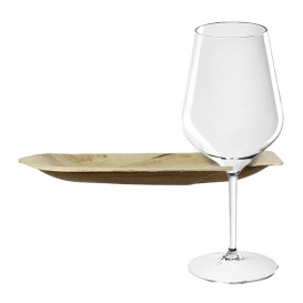 Palm Leaf Plate with Glass Holder 21x21x1,5cm (25 Units)