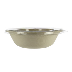 Sugarcane Bowl with Lid 1000ml Ø21x6cm (15 Units) 