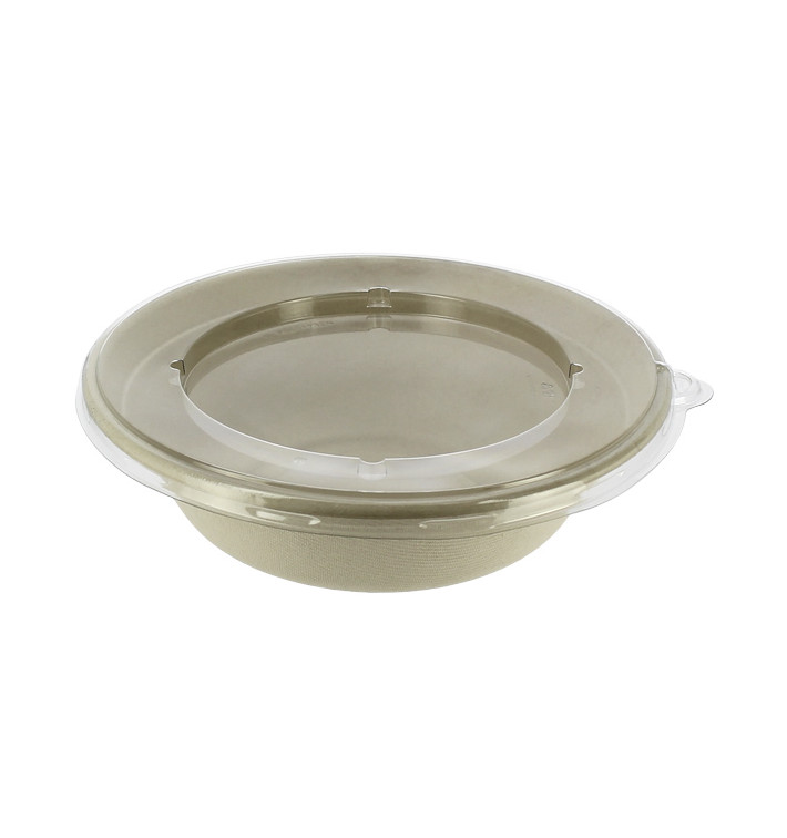 Sugarcane Bowl with Lid 1000ml Ø21x6cm (15 Units) 