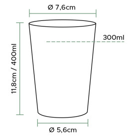 Plastic Cup PS Injection Moulding Clear 400ml (500 Units)