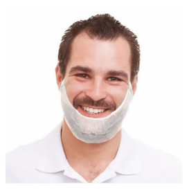 Disposable Beard Cover "TST" PP White (100 Units)