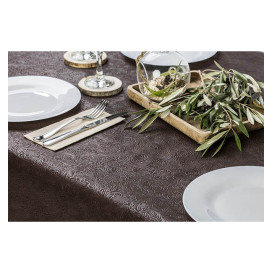 Non-Woven PLUS Tablecloth Brown 100x100cm (100 Units) 