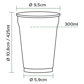 Plastic Cup PET 425 ml Ø9,5cm (50 Units)