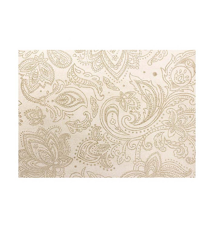 Non-Woven Tablecloth 120x120cm "Mandala" Cream 50g/m² (150 Units)