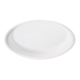 Sugarcane Plate Bagasse White Ø25,3 cm (50 Units) 