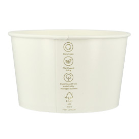 Renewable Paper Salad Bowl White 635ml Ø12,5cm (360 Units)