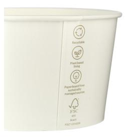 Renewable Paper Salad Bowl White 635ml Ø12,5cm (360 Units)