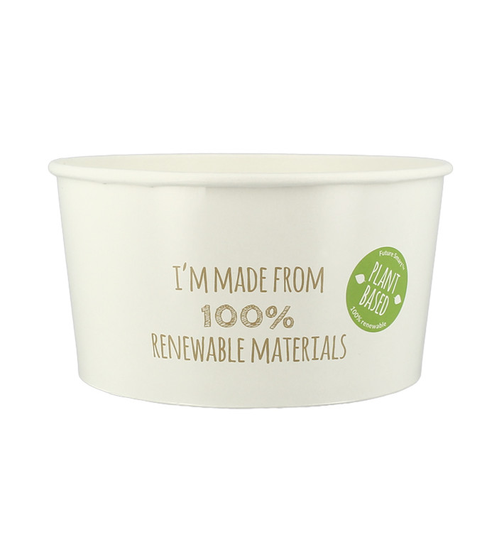 Renewable Paper Salad Bowl White 1030ml Ø15,1cm (360 Units)