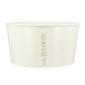 Renewable Paper Salad Bowl White 1030ml Ø15,1cm (360 Units)