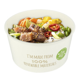 Renewable Paper Salad Bowl White 1030ml Ø15,1cm (360 Units)