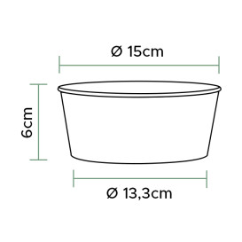 Renewable Paper Salad Bowl White 775ml Ø15cm (45 Units)