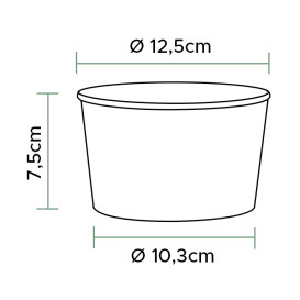 Renewable Paper Salad Bowl White 635ml Ø12,5cm (360 Units)