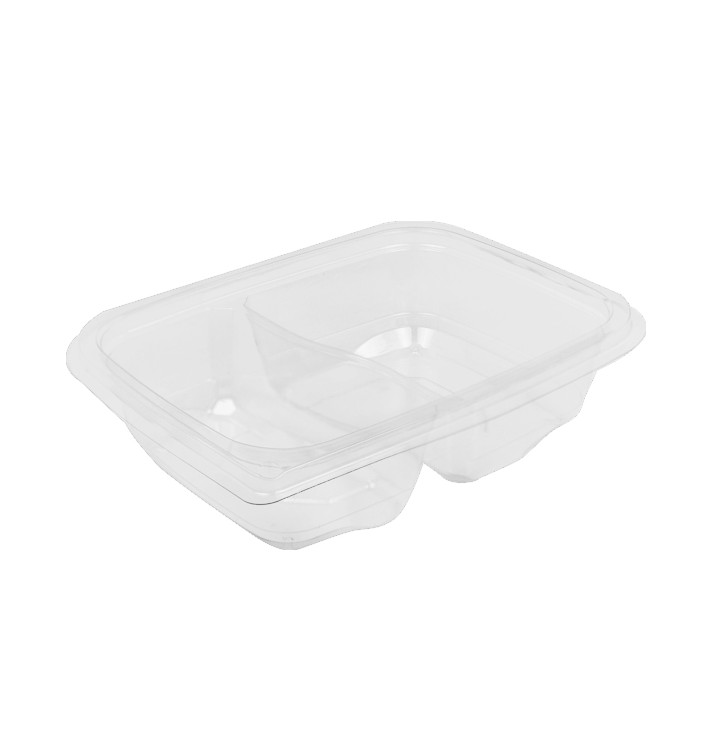 Plastic Deli Container PET Tamper-Evident 2C 200/300ml 18x14x4cm (65 Units)  