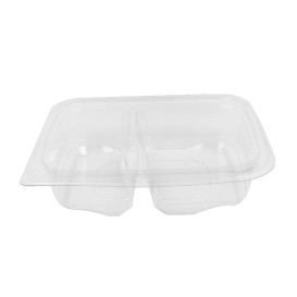 Plastic Deli Container PET Tamper-Evident 2C 200/300ml 18x14x4cm (65 Units)  