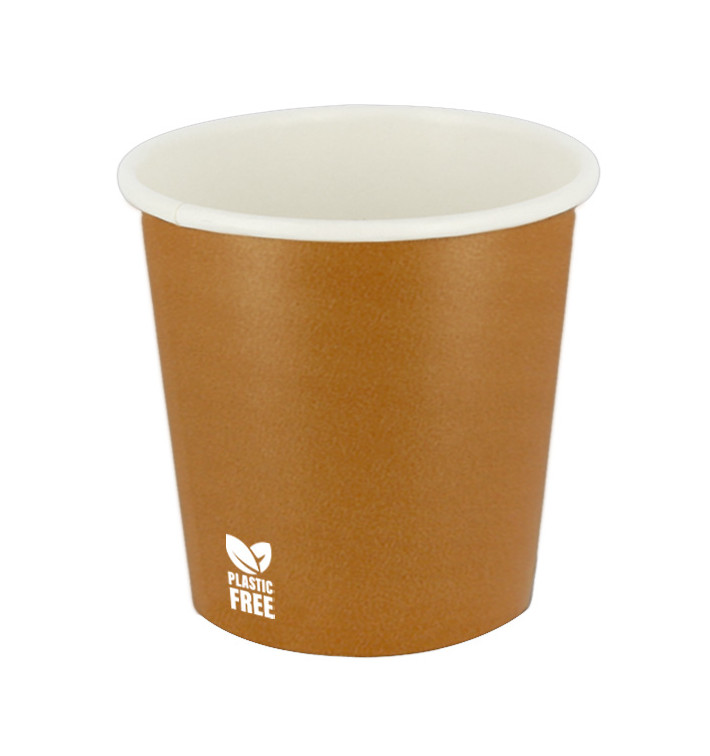 Plastic-Free Paper Cup 4Oz/120ml "Caramel" Ø6,2cm (100 Units)