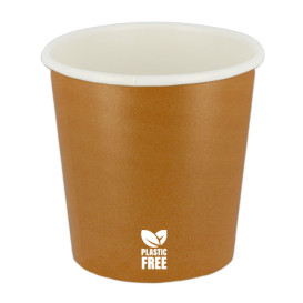 Plastic-Free Paper Cup 4Oz/120ml "Caramel" Ø6,2cm (100 Units)