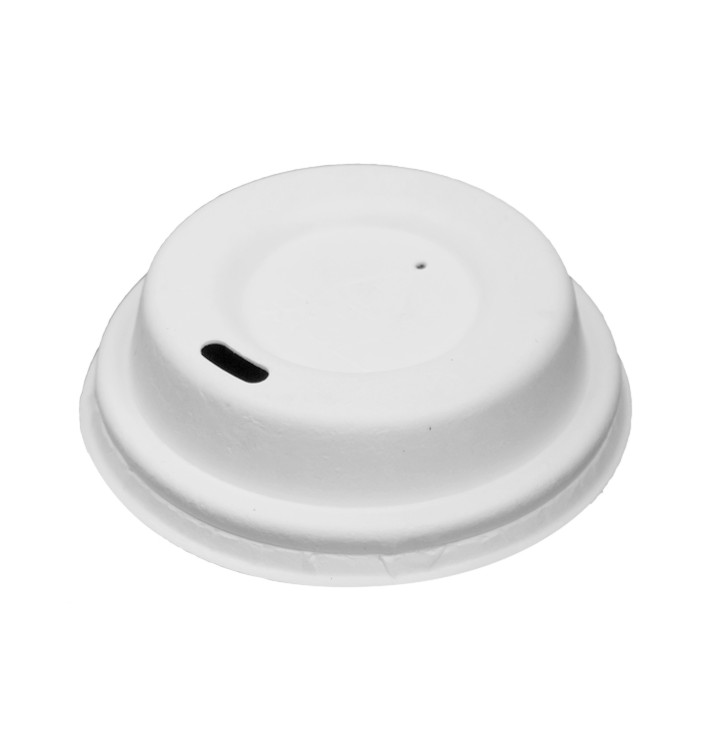 Lid with Hole of Moulded Cellulose Fibre White Ø6,2cm (2.000 Units)