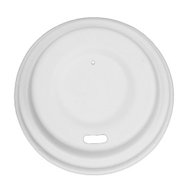 Lid with Hole of Moulded Cellulose Fibre White Ø6,2cm (2.000 Units)