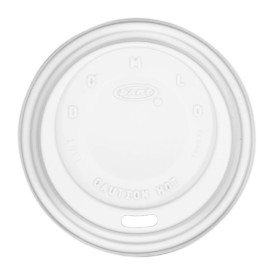 Plastic Lid PS "Cappuccino" White Ø8,6cm (100 Units)  