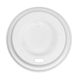 Lid with Hole of Moulded Cellulose Fibre White Ø7,0cm (2.100 Units)