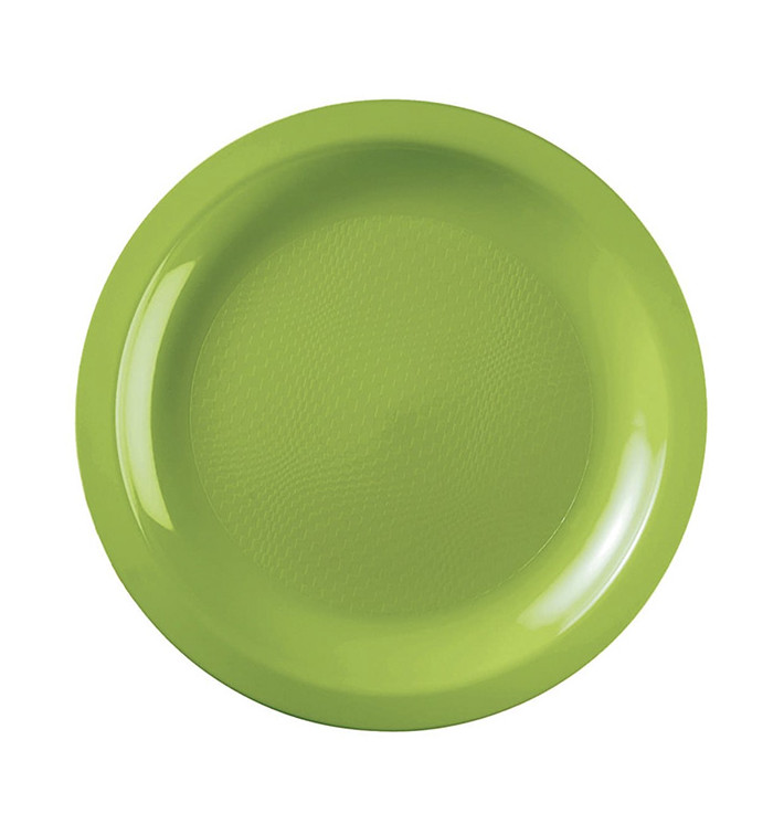 Plastic Plate Flat Lime Green "Round" PP Ø18,5cm (600 Units)