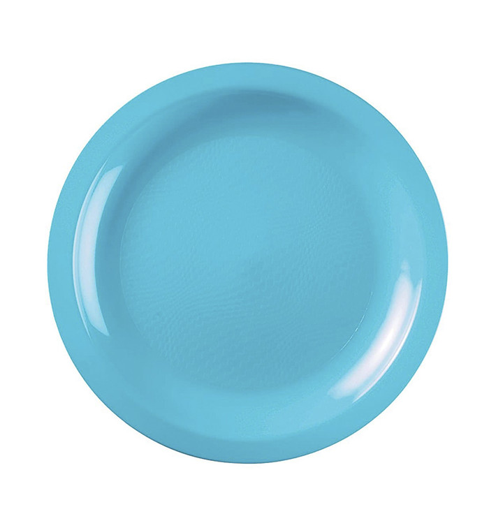 Plastic Plate Flat Turquoise Round shape PP Ø18,5cm (50 Units) 