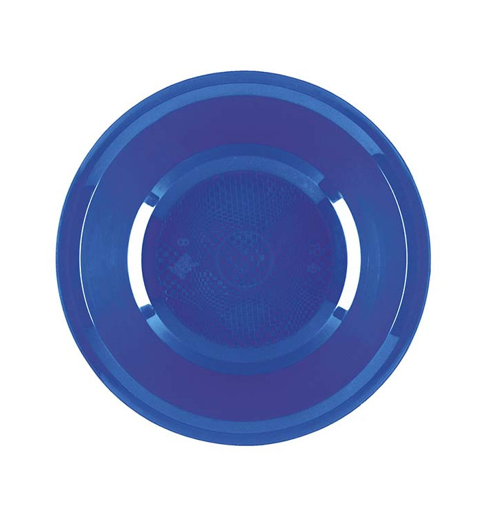 Plastic Plate Deep Mediterranean Blue "Round" PP Ø19,5 cm (50 Units) 