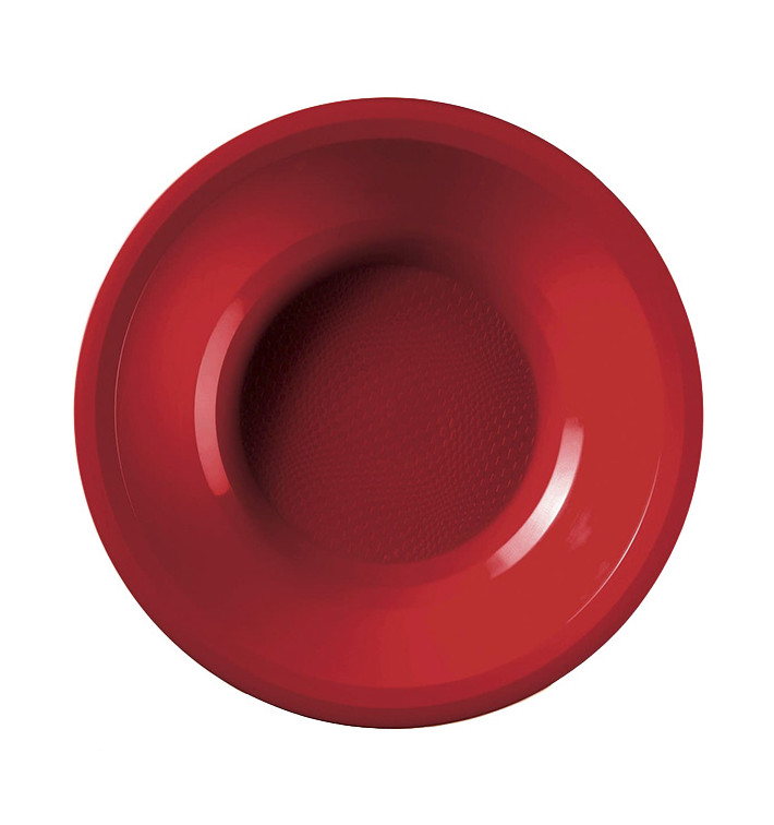 Plastic Plate Deep Red "Round" PP Ø19,5 cm (600 Units)