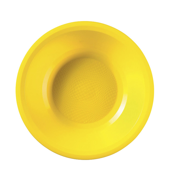 Plastic Plate Deep Yellow "Round" PP Ø19,5 cm (600 Units)