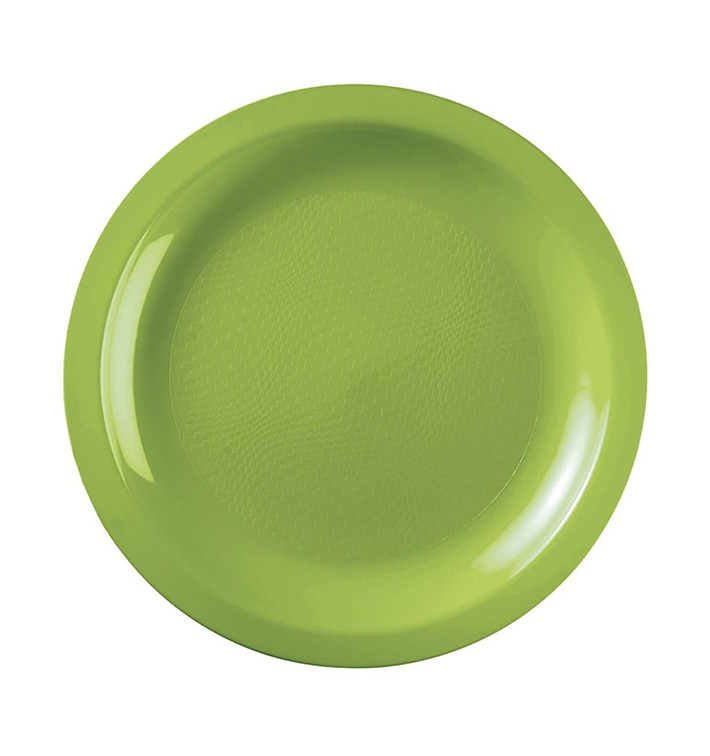 Plastic Plate Flat Lime Green "Round" PP Ø22 cm (25 Units) 