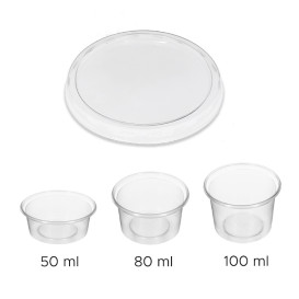 Lid PET Transparent for Cup Sauce Ø7,5cm (50 Units)