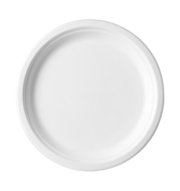 Sugarcane Plate Bagasse White Ø17,5 cm (50 Units) 