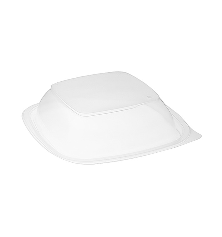 Plastic Lid for Deli Container PP Square shape Black and Creme 16,5x16,5x4cm (300 Units)