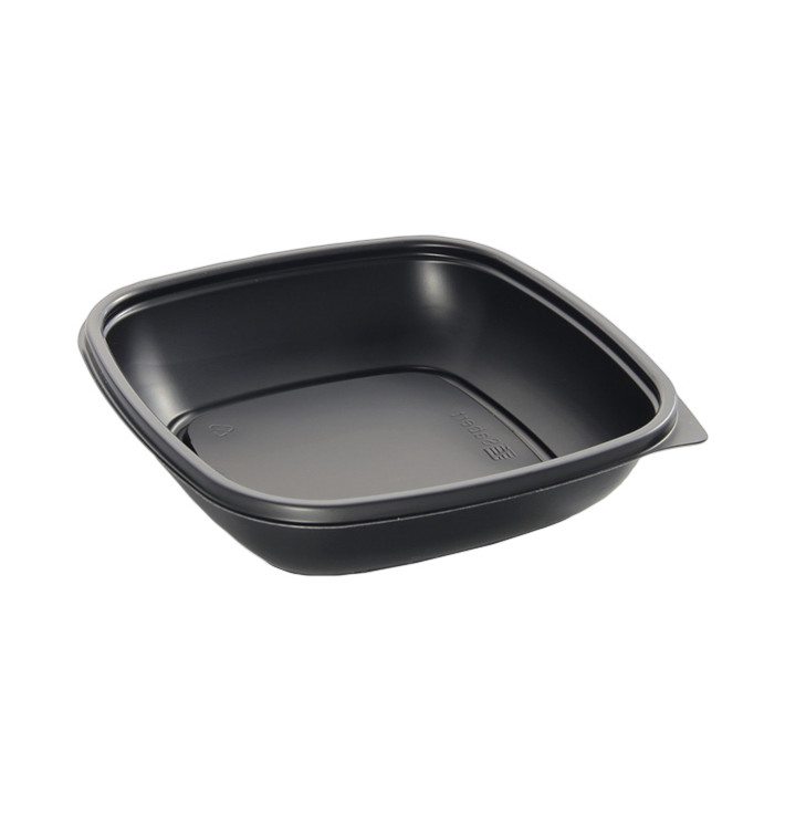 Plastic Deli Container PP Black 500ml 16,5x16,5x4cm (300 Units)