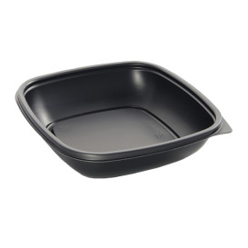 Plastic Deli Container PP Black 500ml 16,5x16,5x4cm (50 Units) 