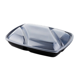 Plastic Lid for Deli Container PP Rectangular shape 3C Black 28x20cm (150 Units)