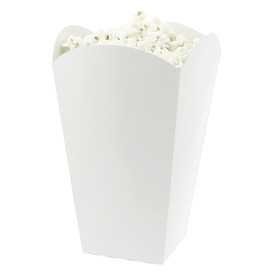 Paper Popcorn Box Large Size White 150gr 8,7x13x20,3cm (25 Units) 