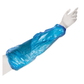 Disposable Plastic Over Sleeve PE Blue G80 18x44cm (100 Units)  