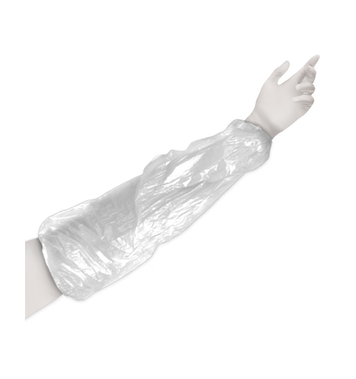 Disposable Plastic Over Sleeve PE White G80 18x44cm (100 Units)  