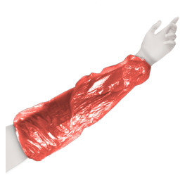 Disposable Plastic Over Sleeve PE Red G80 18x44cm (100 Units)  