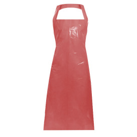 Disposable Plastic Apron PE G80 Red 76x120cm (100 Units)  