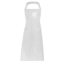 Disposable Plastic Apron PE G100 White 76x120cm (100 Units)  