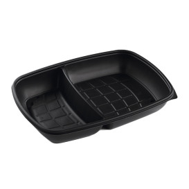 Plastic Deli Container PP 2C Black 1300ml 28x20x4cm (150 Units)