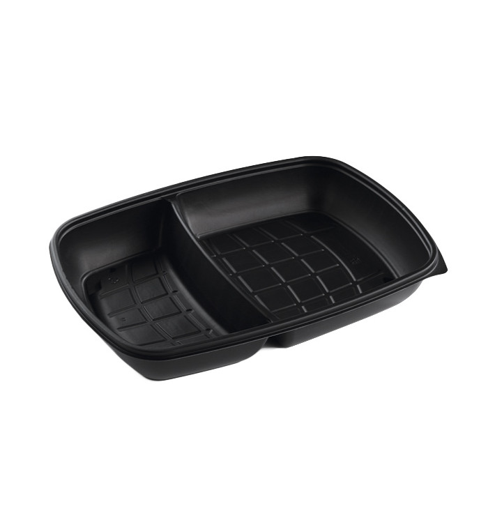 Plastic Deli Container PP 2C Black 1300ml 28x20x4cm (50 Units) 