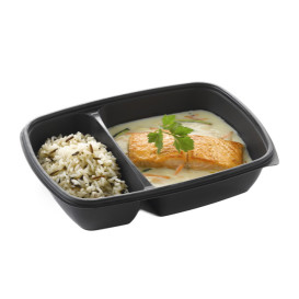 Plastic Deli Container PP 2C Black 900ml 23x16,5x5cm (300 Units)