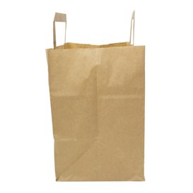 Paper Bag with Handles Kraft Flat 70g/m² 26+18x26cm (50 Units) 