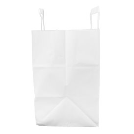 Paper Bag with Handles White Flat 70g/m² 26+18x26cm (250 Units)