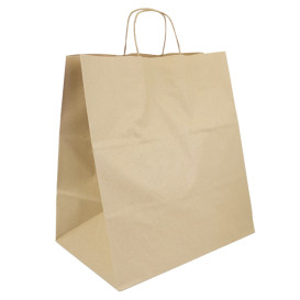 Paper Bag with Handles Kraft 120g/m² 36+24x39cm (200 Units)