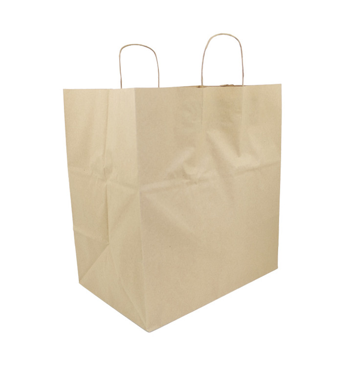 Paper Bag with Handles Kraft 120g/m² 36+24x39cm (50 Units)