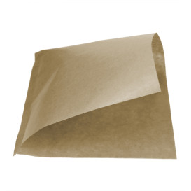 Paper Food Bag Grease-Proof Opened L Shape 18x18,2cm Natural (100 Units)